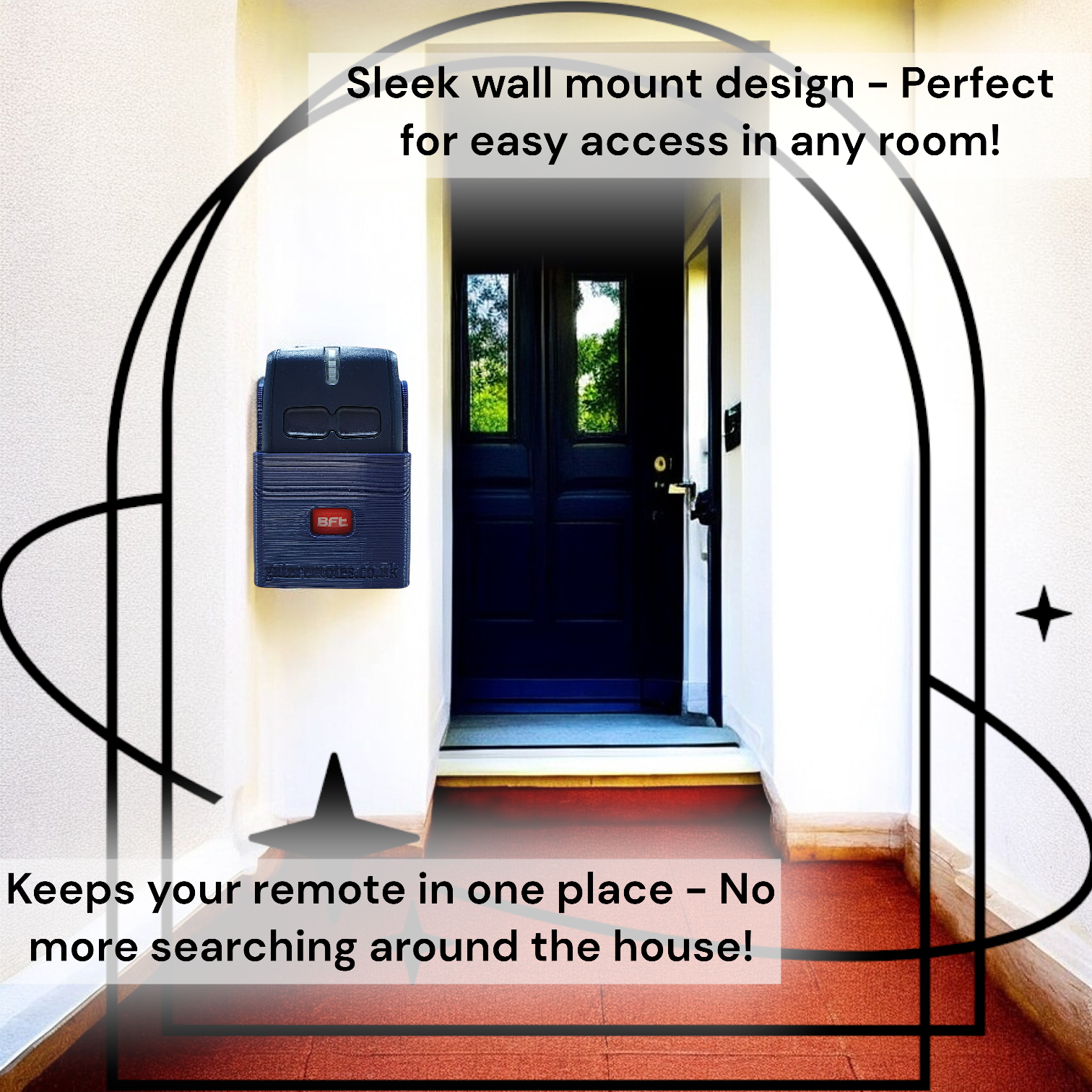 Wall & Car Vent Holder For BFT Mitto 2B Gate Remotes