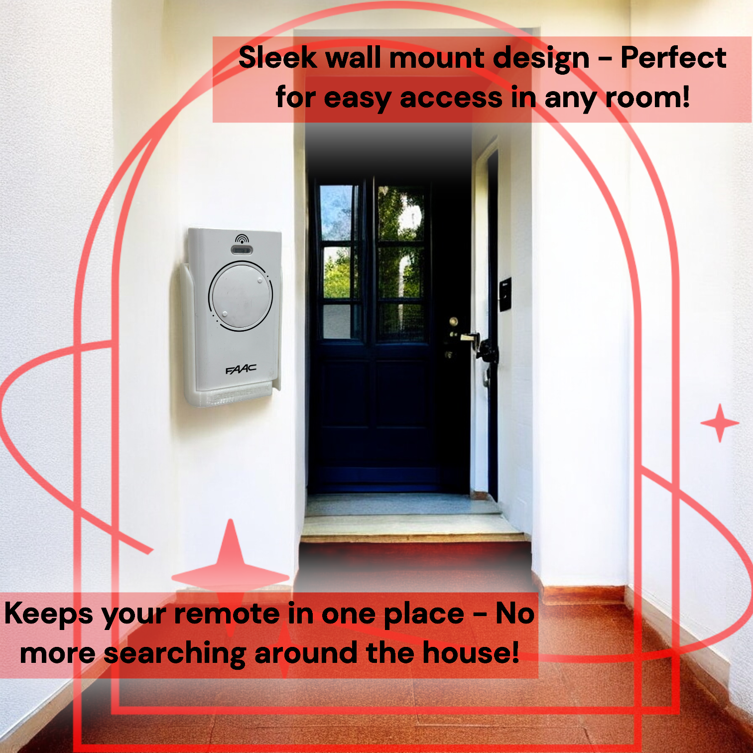 Wall & Car Vent Holder For FAAC XT2 & XT4 White Gate Remotes