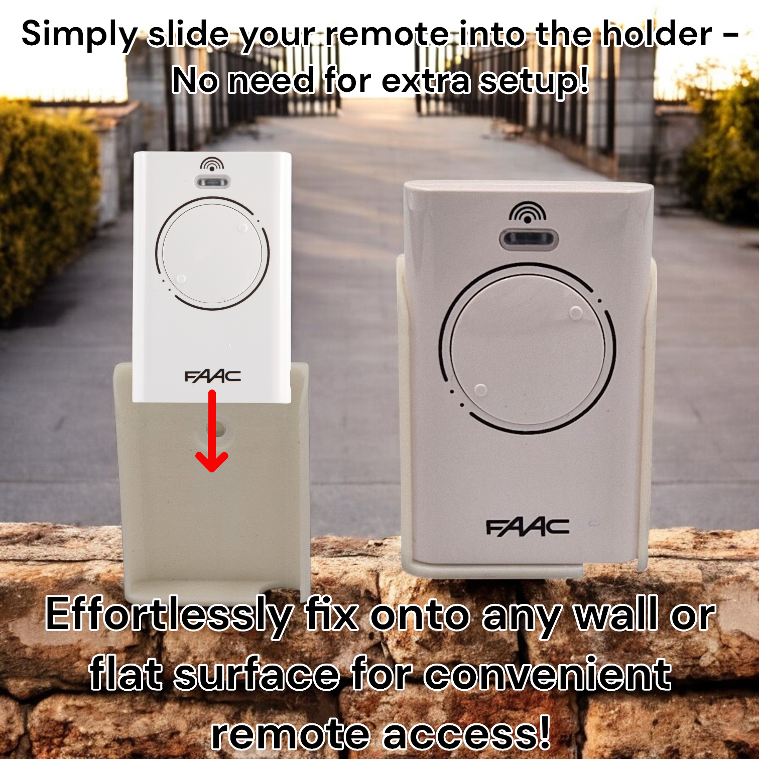 Wall & Car Vent Holder For FAAC XT2 & XT4 White Gate Remotes