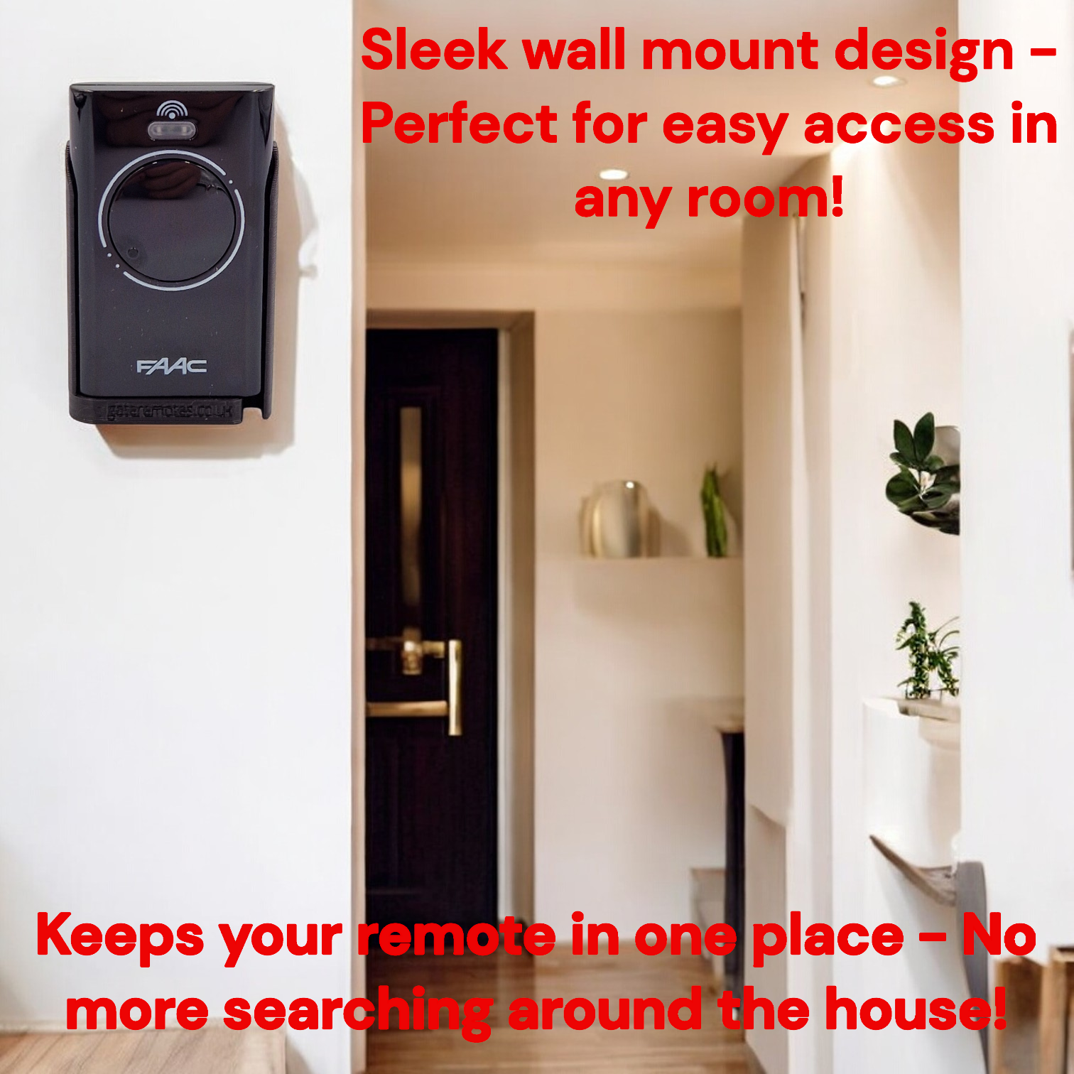 Wall & Car Vent Holder For FAAC XT2 & XT4 Black Gate Remotes