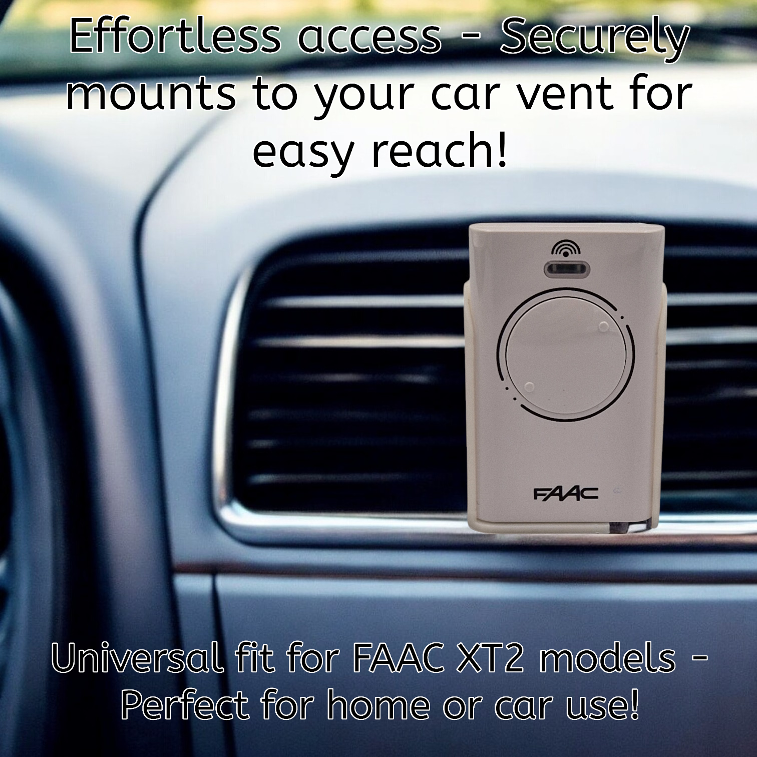 Wall & Car Vent Holder For FAAC XT2 & XT4 White Gate Remotes