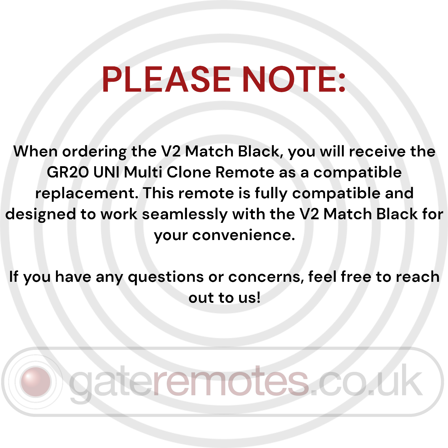 V2 Match Black | Gate and garage door remote