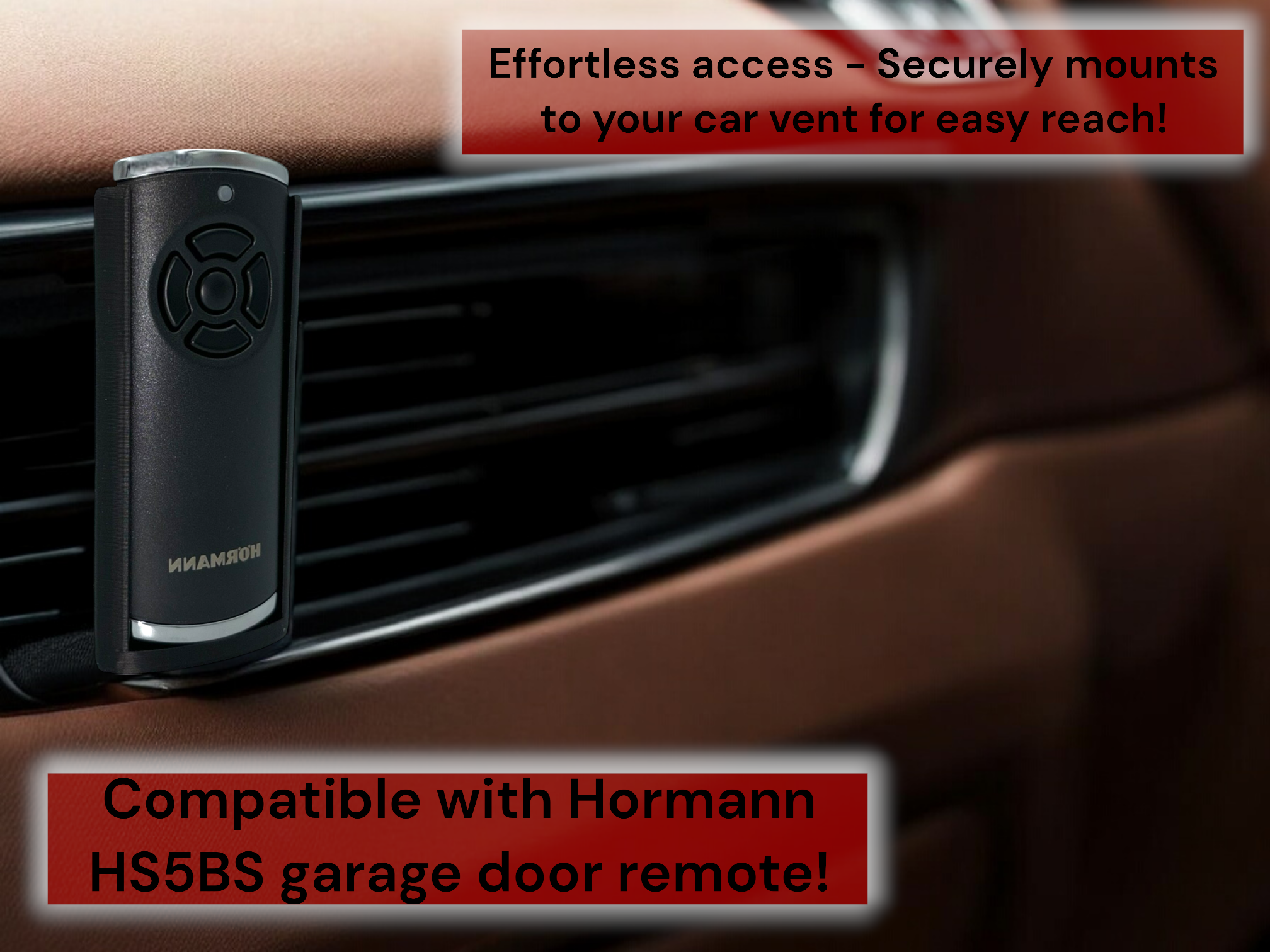 Wall & Car Vent Holder For Hormann HS5 BS Garage Remotes